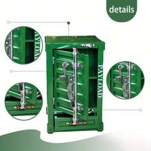 2層の収納スペースと引き出しを備えた1個のレトロで美しい金属製の収納ボックスは、多用途で、アイテムを整理整頓し、さまざまな日用品の保管に適しています。 WLHI - レッド - チェックする 5