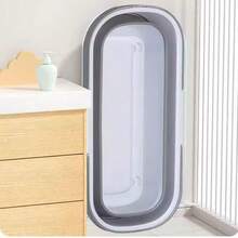 1 Piece Household Folding Mop Bucket, Rectangular Water Storage Mop Basin With Wheels, Large Capacity Water Bucket - Rectangle - View 7