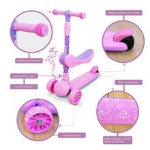 ANDROMEDA INC Scooter Monopatin Infantil Plegable con Luz y Sonido - Rosa - Ver 6