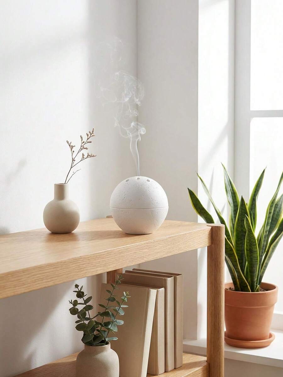 1pc Spherical Resin Incense Burner, Modern Wabi-Sabi Style Incense Holder, Suitable For Home Decor, Decorative Display, Minimalist Living Room, Study, Tea Room, Cafe, Homestay, Office, Yoga Studio And Party, Chinese Living Room Tea Table, Modern Living Room Shelving