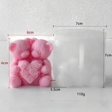 Rose Bear Candle Silicone Mold DIY Valentine's Day Handmade Fragrance Diffuser Stone Grinding Tool - White - View 7