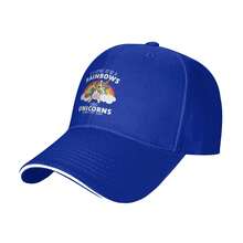 "Rainbows & Unicorns Printed Baseball Cap For Women - Durable, Stylish, And Perfect For Sports Or Gifting! High-Quality Print That Lasts. A Must-Have Fashion Accessory!" - Màu xanh lam - Xem 1
