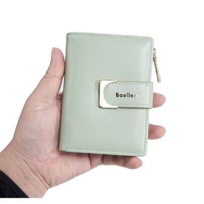 1pc Women's Clutch Wallet, Ultra-Thin Wallet, Women's Wallet, Small-Sized Fashion Brand Leather Women's Card Holder, Zipper Coin Purse, Back Wallet, Mini Wallet, Mini Coin Purse, Women's Wallet, Women's Gift, Teacher's Day Gift, Creative Gift