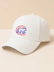 Classic Baseball Cap For Men And Women With Adjustable Fit And Comfortable Design   Chicago Cubs Logo Embroidered Front Patch In Bold Red And Blue Colors   Perfect For Casual Wear Sports Events And Daily Outings Lightweight Breathable Fabric With Structured Crown And Curved Brim For A Stylish Look - 白色 - 查看 2