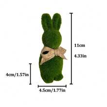 2Pcs Green Simulated Moss Texture Gardening Rabbit Decoration Ornament Suitable For Indoor And Outdoor Home Decoration, Festival Gardening Decoration, And Grassland Garden Potted Plants - Rabbit - View 10