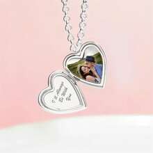 Customized Photo Heart Pendant Necklace, Personalized Photo Pendant Necklace, Heart Pendant Necklace Gift - Nhiều màu - Xem 12
