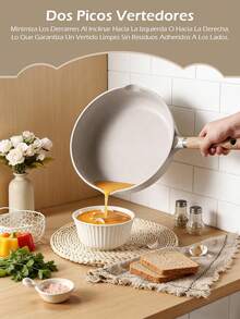 Juego de utensilios de cocina antiadherentes de cerámica, olla cacerola y sartén, ollas de cocina con mangos resistentes al calor, revestimiento de granito blanco, libre de PFOS/PFAS, regalo para mujeres, regalo de Navidad - Gris - Ver 4