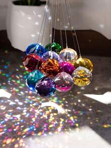 20mm Colorful Crystal Ball Vintage Crystal Pendant Rainbow Suncatcher Suitable For Window Decor, Garden Wind Chime Crafting - A - View 2