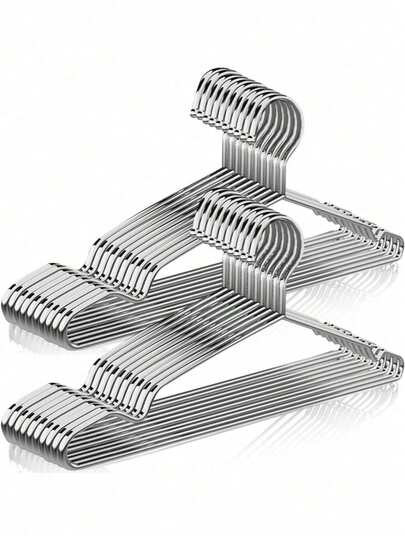 2DeTODO 20 Piezas de Gancho Percha Acero Inoxidable para Ropa Uso Rudo no se Dobla con el Peso