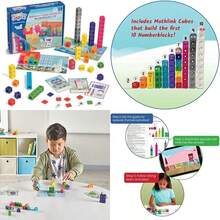 Hand2mind MathLink Cubes Numberblocks 1-10 Activity Set, 30 Preschool Learning Activities, Counting Blocks, Linking Cubes, Educational Toys For Kids, Number Games, Math Manipulatives Kindergarten(Default) - Multicolor - View 1