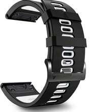 OFNRBRF 22/26mm Sport Silicone Band Compatible with Garmin Fenix8/7X/7 Pro/7/6 Pro/6/5 Plus/5,Quick-Fit Strap for Fenix E/Forerunner965 955/Descent G1/Approach S60 S62/epix Pro 47MM/quatix 7Pro - Azul y blanco - Ver 20