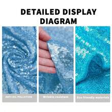 eluckya Glitter Tablecloth, 60x102 Inches, Rectangular/Round Sequined Tablecloth, Suitable For Wedding Supplies, Party Decorations, New Year's, Birthday Decorations,  Kitchen Essentials, Table Decorations, Home Décor, Holiday Decorations, Graduation And Bridal Gifts,Bachelor/Bachelorette Parties, Picnics, Bachelorette Parties, Wedding Decor, Valentine's Day, Wedding Items, Bedroom Decor, Party Supplies, Easter. - 藍色 - 查看 4