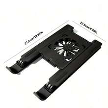 Adjustable Height Laptop/Tablet Stand With Colorful Blue LED Lights, Ergonomic Neck-Friendly Design, Portable For Streaming, Learning And Office, Made Of High-Quality Materials, Universal Device Stand - Black - View 7