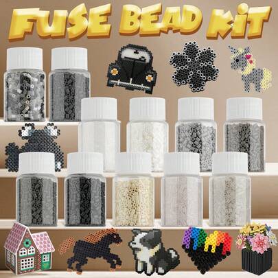 1100pcs 2.6mm Fuse Beads Kit, Suitable For DIY Creative Jewelry Making Like Bracelets, Pendants, Decorations, Perfect Gift For Perler Beads Melting