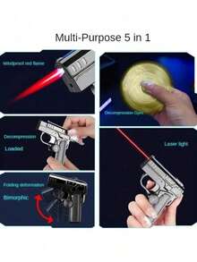 Multi-Functional Foldable Windproof Lighter, Creative Shaped Lighter, , Decompression Loading, Gift-Ready Box, Cool Butane Lighters For Men (No Gas) - 顏色隨機. - 查看 8