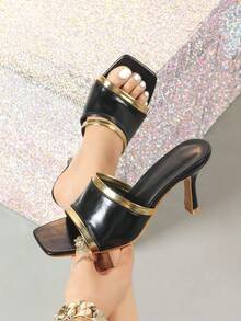 Women's Fashion Versatile Daily Wear Slip-On High Heel Sandals - Multicolor - View 9