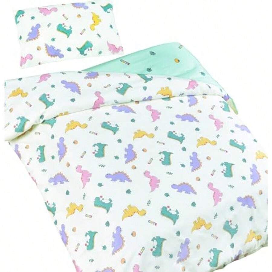 Toddler White Lightweight Duvet Insert Machine Washable 47" X 59" - Dinosaur 5 - View 1