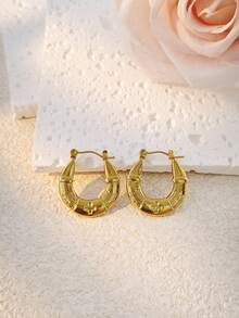 13对装新款多款式尺寸耳环套装，女士低过敏性不锈钢几何粗耳环，防水镀金时尚首饰，C形耳环，欧美INS风夏季海滩度假比基尼配饰，吸睛服饰，婚纱配饰 - 百搭首饰，游泳、沐浴、运动时佩戴皆宜，情人节、生日、母亲节和度假惊喜的理想之选。 - 金色 - 查看 10