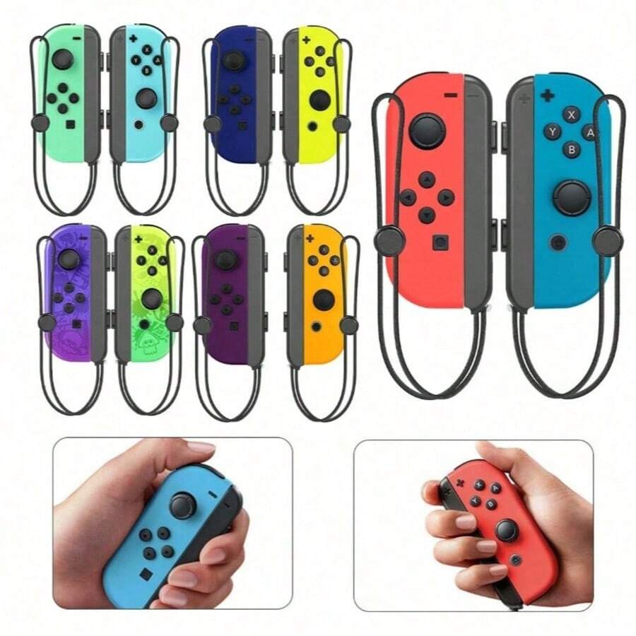 Switch Joy-Con Controller Left & LED Right Wireless Pair Gamepad Joypad - Tím Cam - Xem 1