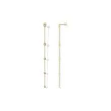 14K Gold Plated 925 Sterling Silver Posts Station Linear Dangle Earrings Women Simulated Chain Drop Earrings - 黃金+長 - 查看 2