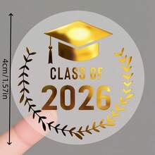 120pcs/60pcs/36pcs Gold 2026 Graduation Stickers, 10/5/3 Sheets With 12 Stickers Per Sheet, 2026 Graduation Gold Foil Congratulations Stickers, Ideal For Graduation Cap, Gift Boxes, Cards, Envelopes, Graduation Party Supplies - Gold - View 7