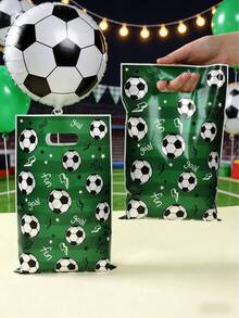 10/25/50个装足球主题礼品包装袋/糖果袋，足球主题派对礼品包装袋，足球主题生日派对礼品袋，餐桌装饰糖果袋，派对包装用品，节日聚会礼品袋/糖果袋，足球主题生日礼物，生日派对用品 - 滿版足球 - 查看 6
