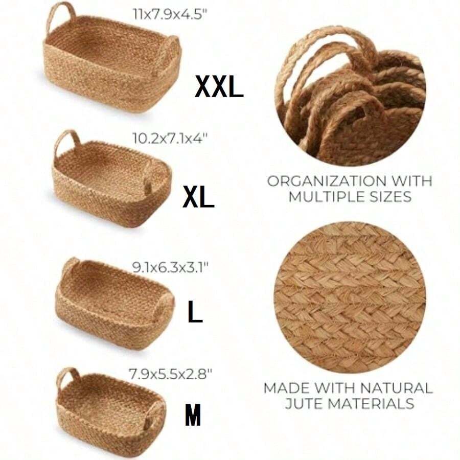 1 Stück natürlicher Kürbis Gras Aufbewahrungskorb mit großer Kapazität, ländlicher Stil gewebter Organizer Behälter für Wohnzimmerregal, Badezimmer, Taschentücher, Schreibtisch, Kosmetik, Spielzeug, Schlüssel, Heimdekoration, Valentinstag, Ostern, Schulanfang - Verschiedenfarbig - Übersicht 1