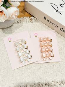 5个装女士时尚粉色花朵发夹，甜美迷你发卡，优雅公主樱花爪夹，芭蕾舞者Y2K仙女配饰，可爱粉色发饰，适合日常佩戴，情人节礼物，头部配饰，春季，发夹 - 彩色 - 查看 3