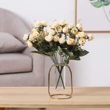 1 pièce Bouquet de roses en flocons de neige artificiels, convient pour cadeau de la Saint-Valentin, fête d'anniversaire, décoration de mariage, décoration de la maison, restaurant, chambre à coucher, rebord de fenêtre, décoration de vase, cadeau de la Saint-Valentin, décoration du Nouvel An, jardin extérieur, rentrée scolaire - blanc laiteux - Voir 4