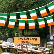 终极爱尔兰庆祝套装：3x5英尺爱尔兰国旗、爱尔兰三叶草旗和14*21厘米爱尔兰绳旗 - 圣帕特里克节庆祝活动的完美之选！ - Ireland - 查看 4