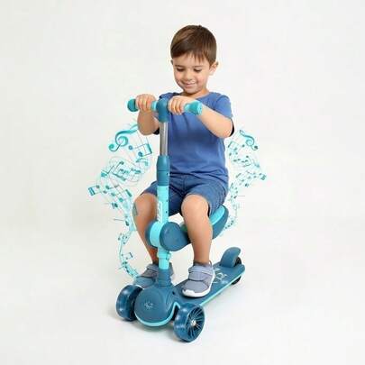 ANDROMEDA INC Scooter Monopatin Infantil Plegable con Luz y Sonido