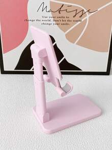 Foldable Desktop Phone Holder Compatible With IPhone, Android Phone, Gift For Birthday, Family, Friends Phone Stand, Phone Accessories - Pink - View 4