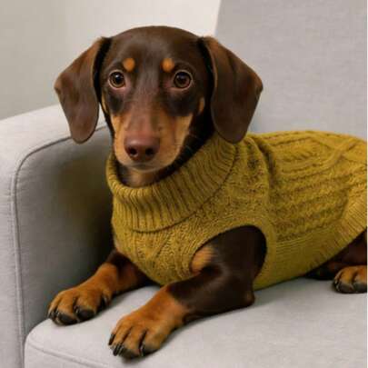 1pc 2025 New Pet Sweater, Knitted Sweater For Dachshund Dogs, Small Dogs & Cats, Autumn/Winter Warm Outfit, Cute & Simple Design, Suitable For Poodle, Corgi, Keeps Warm & Prevents Shedding