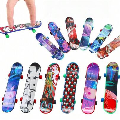 10/20/30Pcs Creative Finger Skateboards, Stress Relief Desktop Decor, Perfect For Birthday Party Favors, Holiday Gifts & Party Decorations
