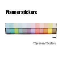 12 Rolls Decorative Solid Color Paper Tape Set, Rainbow DIY Masking Tape, Suitable For Notebooks, Planners And Labeling, Back To School Supplies - Multicolor - View 12