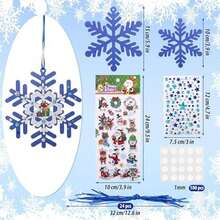 Naler 24 Pack Christmas Ornaments, Christmas Crafts Kit For Christmas Tree Decorations Indoor, Winter Bulletin Board Decorations Kids Holiday Party Favors Classroom Activities - Blue & Silver - View 2