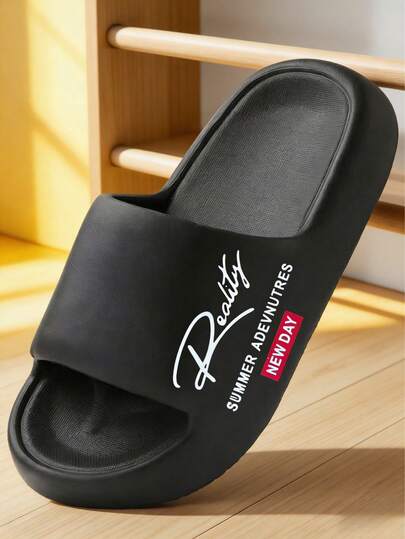 夏季新款厚底舒适纯色软圆头套脚休闲简约EVA材质室内外拖鞋【建议选购大一码，穿着更舒适】