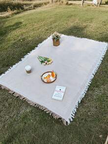1pc Bohemian Style Picnic Mat, Camping Blanket, Tablecloth, Outdoor Lawn Mat, Camping Equipment, Bohemian Style Tablecloth, Nap Blanket, Tent Moisture-Proof Mat, Picnic Mat, Suitable For Outdoor Picnic, Holiday Party, Decoration For Bedroom/Living Room, Indoor/Outdoor Travel, Valentine's Day Gift - Multicolor - View 3