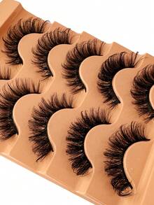 5 Pairs Luxury Russian DD Curl Faux Mink Lashes, Natural Dramatic Soft Reusable Fluffy Russian Striped Eyelashes, Lengthening & Volumizing, Suitable For Beginners - russian strip lashes - View 6