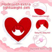 1pc Red&Pink The Wedding Season Music Festival Day Adjustable Red Heart-Shaped Dog And Cat Costumes | Cute Pet Hats For Birthdays, And Festivals, Polyester Party Photo Booth Props - Multicolor - View 8