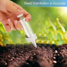 1pc Mini Handheld Garden Seed Dispenser Injector - Transparent Plastic Gardening Seeding Tool With Red Cap, Easy To Use, Precise Seeding In Garden Beds, Gardening Seeding Tool | Ergonomic Design | Easy Grip Cap, Seed Scattering Dispenser - A - View 9