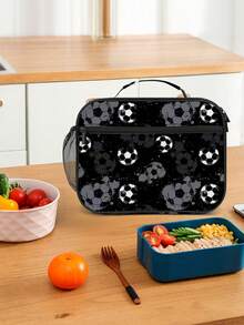 儿童午餐盒保温软袋，返校午餐袋，可重复使用保温便携午餐盒，男女通用防漏保冷手提袋 - 黑色 - 查看 9