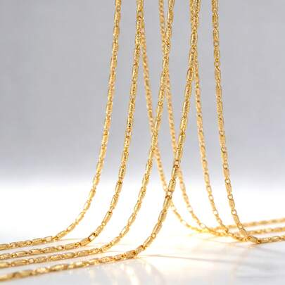 Light Luxury Texture Glossy 18k Gold-Plated Shiny Necklace For Women Men Daily Wear DIY Chain Stacke Design