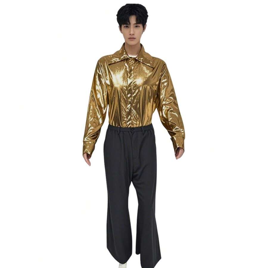 Men Cosplay Clothing - Gold - View 1