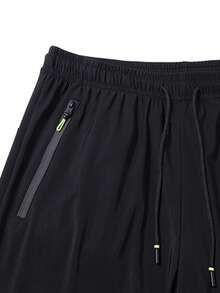 2026 New 2pcs Men's Fitness Set - Hooded Tank Top And 3/4 Training Pants, Spring/Summer Fitness Essential, Quick-Dry Sports Suit - Black - View 9