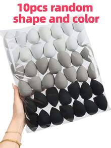 Set de 1 pieza/2 piezas/3 piezas/4 piezas/6 piezas/10 piezas de esponjas de maquillaje de colores y formas aleatorias, esponjas de maquillaje, esponjas multicolor sin látex con forma de gota de agua, para uso en seco y húmedo para mezclar base de maquillaje, adecuado para crema, polvo, líquido, fácil de usar y llevar, regalos, viajes, artículos baratos, artículos esenciales de viaje - Multicolor - Ver 11
