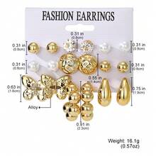 VKME 18件套金属材质蝴蝶结不对称卡片耳环 - XH92825187-88 - 查看 10