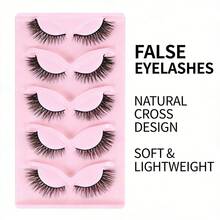 14 Pairs False Eyelashes Natural Look Soft Winged End Eye Elongated  Eyelashes Eye Lashes Strip Lashes,Lashes,Eyelashes,Lashes - màu đen - Xem 9