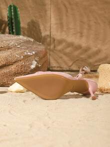 On feet& in love 女士时尚优雅尖头套脚高跟鞋，通勤、连衣裙、婚礼等场合皆宜，细高跟鞋 - 粉色 - 查看 7