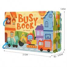 3D汽车贴纸互动玩具，安静互动教育书籍，可重复使用，汽车主题形状贴纸，儿童认知教育3D贴纸，亲子互动贴纸玩具 - 彩色 - 查看 6